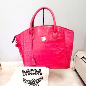 MCM pink satchel bag